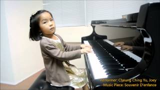 Hong Kong 4yearold piano prodigy Joey playing famous masterpiece quotSouvenir Denfancequot  師承邱世傑 [upl. by Remat]