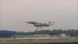 MA Yusuf Ali  LuLu Group Private Jet  Take Off  Trivandrum International Airport  TRV [upl. by Kellene878]