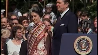 President Reagans Remarks at Prime Minister Gandhi of India State Visit on July 29 1982 [upl. by Chantalle]