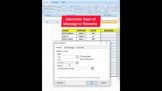 Data Validation excel ytshorts exceltips exceltechshortsvideo [upl. by Dedra]