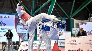 Karol Robak POL vs Christian Mcneish GBR European Taekwondo Championships Kazan2018 [upl. by Amsab]