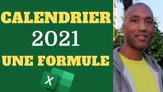 Calendrier 2021 Excel  UNE SEULE Formule [upl. by Brebner]