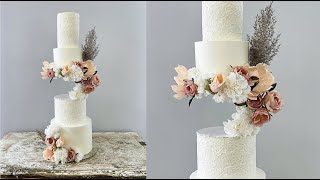 How to make a wedding FLOATING CAKE illusion  Cake decorating tutorials  Sugarella Sweets [upl. by Burra280]