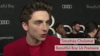 Timothée Chalamet Speaking French at the Beautiful Boy LA Premiere [upl. by Rajiv202]