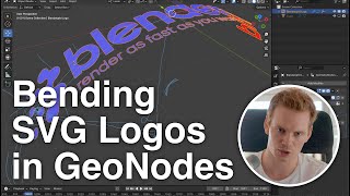 Blender Tutorial  SVG Logos Part 3  Bending the logo with Geometry Nodes b3d [upl. by Asilanom]