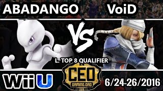 CEO 2016 Smash 4  Abadango Mewtwo Vs CLG  VoiD Sheik Fox SSB4 Losers Top 12  Smash Wii U [upl. by Uphemia]