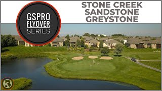 GSPro Course Flyover  Stone Creek Golf Course  Sandstone Greystone Designed by amace [upl. by Lorac495]