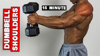 15 Minute Dumbbell Shoulders Workout At Home  No Bench Needed [upl. by Andrade]