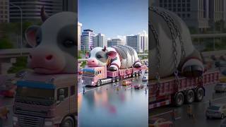 ❤ Evolution of Cow  Truck transporting cows 🥰 Miaw Milky ✅️ cat cute love shorts [upl. by Dnalsor298]