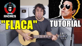 Como tocar quotFlacaquot ANDRÉS CALAMARO Tutorial Guitarra Acordes y Punteos [upl. by Nebur]