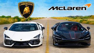 McLaren 750S v Lambo Revuelto DRAG RACE [upl. by Ainigriv]