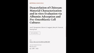 Deacetylation of Chitosan Material Characterization and in vitro Evaluation via Albu  RTCLTV [upl. by Nyllek]