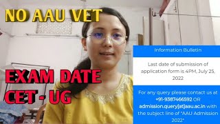 AAU Vet or CET ug Exam date information vetstudent [upl. by Allista61]