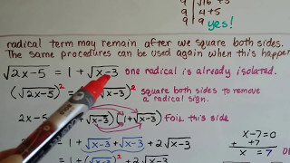 Algebra II 76A Radical equations Principle of Powers amp Theorem [upl. by Yks]