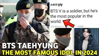 BTS Taehyung Breaks World Records BTS V Influence Continues even After joining Military 2024 [upl. by Nesline]