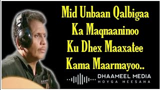 HEES  Moog iyo Jacal Waa Maxay  Saalax Qaasim  Hees Qaraami Xul ah Lyrics [upl. by Adeehsar]