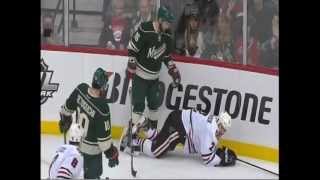 Jason Zucker hits Brent Seabrook [upl. by Ateiram670]