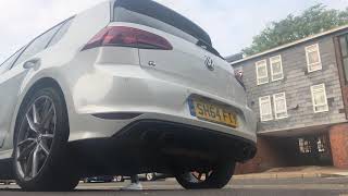 Mk7 golf R cold start up with scorpion decat downpipe and resonator delete [upl. by Kawai]