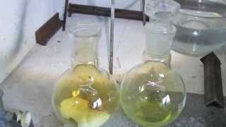 HNO3 distillation from KNO3  conc H2SO4 [upl. by Fiester]