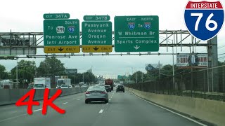 ⁴ᴷ Schuylkill Expressway Interstate 76 eastbound ALTERNATE TAKE 4K VIDEO [upl. by Ronda]