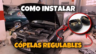 COMO INSTALAR COPELAS REGULABLES AL GOLF  MrBujias [upl. by Annotahs]