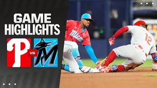 Phillies vs Marlins Game Highlights 9724  MLB Highlights [upl. by Natsuj]