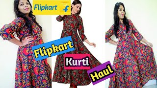 Latest Flipkart Kurti Haul 🌹 Flipkart Affordable Kurti Shopping 🌹ANARKALI Full Length Kurti Haul 🌹 [upl. by Jud]