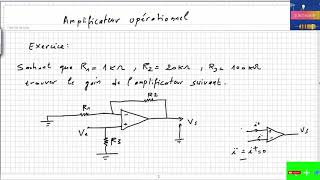 amplificateur opérationnel exercice corrigé 1 [upl. by Elkcim]