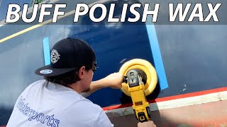 Buff Polish and Wax Your Boat Gelcoat Oxidation Removal How to Step by Step [upl. by Shirlene435]