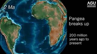 Animation Continents collide and break apart over time [upl. by Tarfe136]