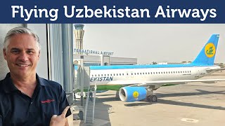 Flying Uzbekistan Airways Over the Mountains [upl. by Yatnahc531]