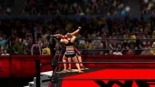 Rowdy Ronda Rousey vs Gina Carano in WWE 2K14 [upl. by Redvers973]