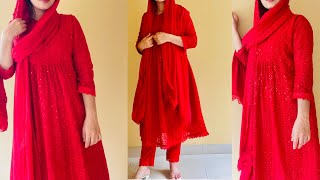 DIY  Yoke cut Aline churidhar party wear churidhar design sewing diy churidardesign [upl. by Atteuqram]