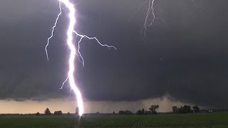 Intense lightning barrage from Illinois supercells  July 11 2015 [upl. by Milicent]