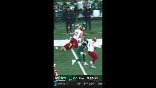 Breece Hall catches for a 14yard Gain vs Washington Commanders [upl. by Beaston251]