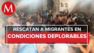 En Chihuahua autoridades rescatan más de 200 migrantes escondidos en un cuarto [upl. by Fey]