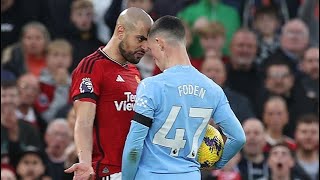 Grealish helps Foden fend off Amrabat in a HEATED Manchester Derby Fight [upl. by Korenblat]