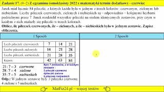 Zadanie 17 Egzamin ósmoklasisty 2022 czerwiectermin dodatkowy  MatFiz24pl [upl. by Netnilc]