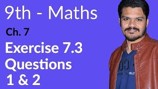 9th Class Math Exercise 73 Question no 1 amp 2 Math Chapter 7 Matric part 1 Math [upl. by Neyu]