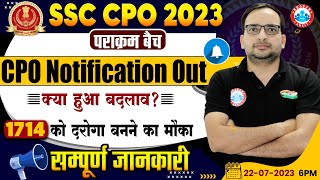 SSC CPO 2023 Notification Out  Syllabus Exam Pattern CPO पराक्रम बैच SSC CPO Info By Ankit Sir [upl. by Anailuj]