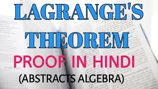 Lagranges theorem proof in hindi  BSc 2nd year maths  modern abstract algebra [upl. by Dail]