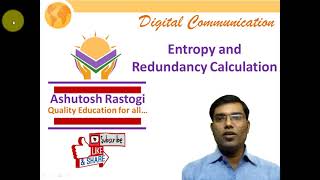 Entropy and Redundancy Calculation  Information and Coding Theory [upl. by Einnol]