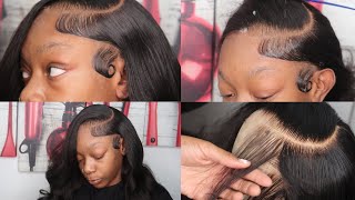 How To Make Your 5x5 Closure Wig Into A Side Part Frontal Plucking amp Customizing Ft Arabella Hair [upl. by Dadirac]