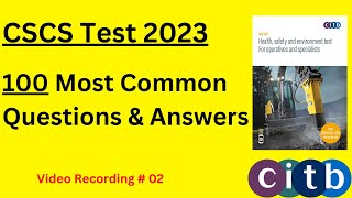 CSCS Test UK  100 New QampA  CSCS Card UK 2023  CITB health and safety Test 2023  CSCS Mock Test [upl. by Lucais]