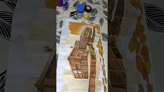 Wood stick painting 🎨bookmark youtubeshorts trendingshorts trending diy artist [upl. by Aleacim]