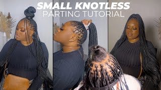 Small Knotless Braids Parting Chart Tutorial  Beginner braider [upl. by Anec627]