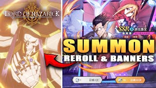 OVERLORD LORD OF NAZARICK REROLL SUMMONS amp HOW BANNERS WORK global soon [upl. by Aynad]