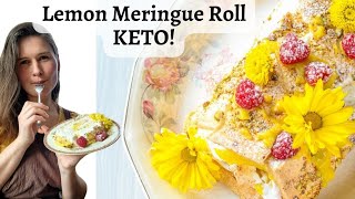 Keto Lemon Meringue Roulade  A showstopper dessert [upl. by Epifano]