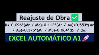 Reajuste de Obra por Contrata  Plantilla Excel Profesional ✅ [upl. by Asnarepse]