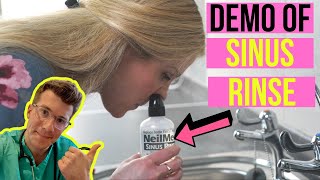 How to use NeilMed Sinus Rinse at home for nasal irrigation  including practical demonstration [upl. by Rezeile567]